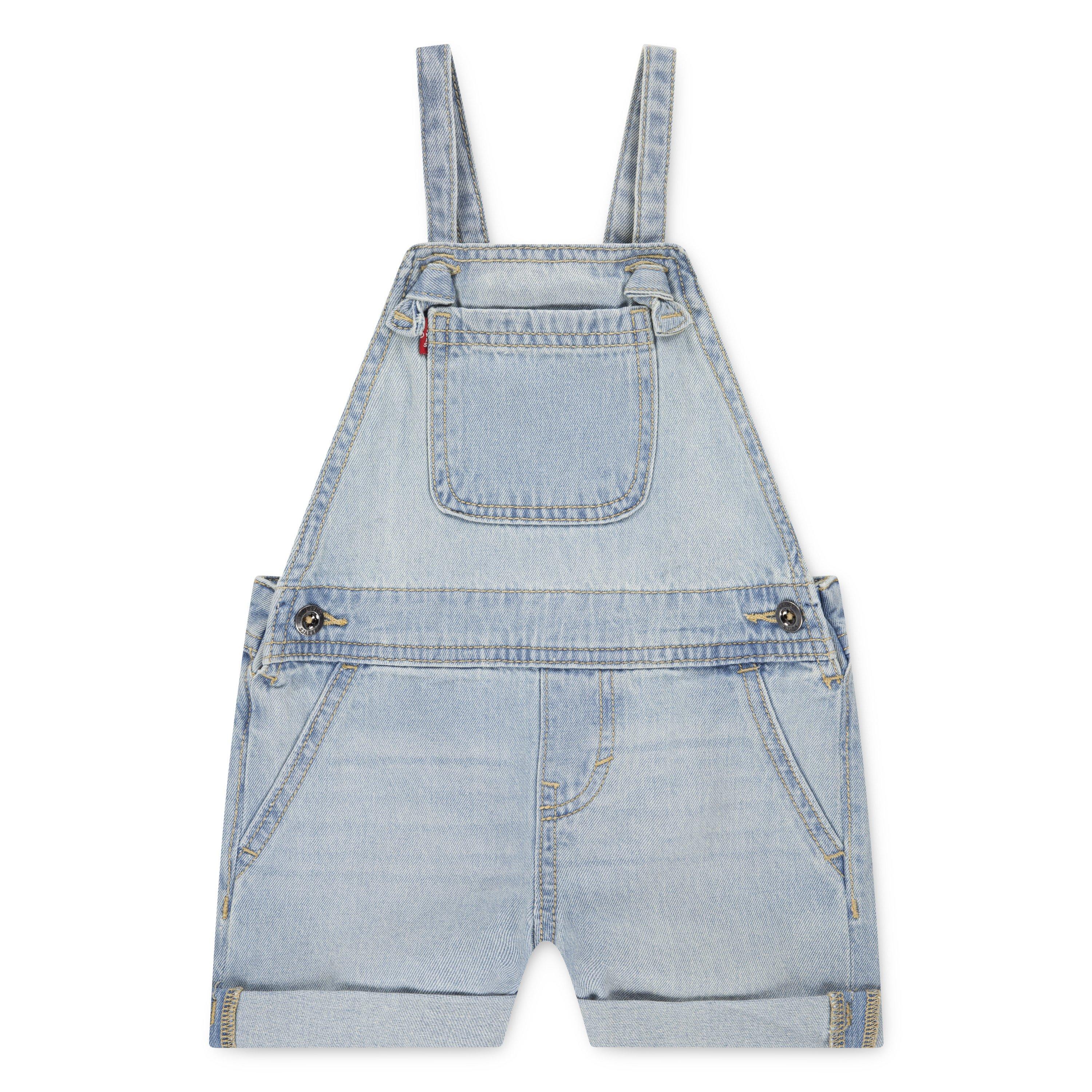 Levi's Toddler Girls' Knot Strap Light Blue Wash Denim Shortalls - LIGHT BLUE